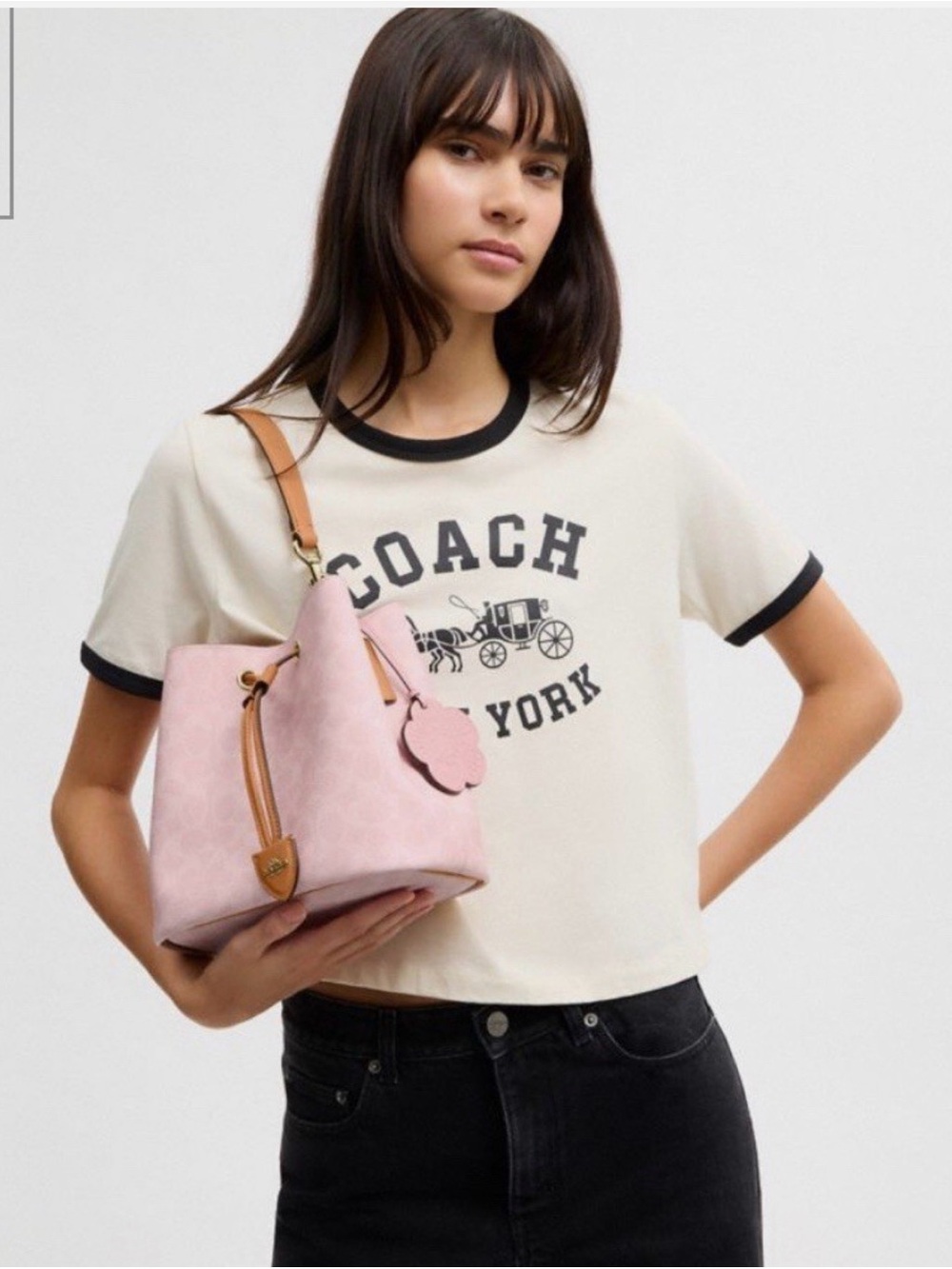 Coach Powder Pink Rowan Bucket Bag